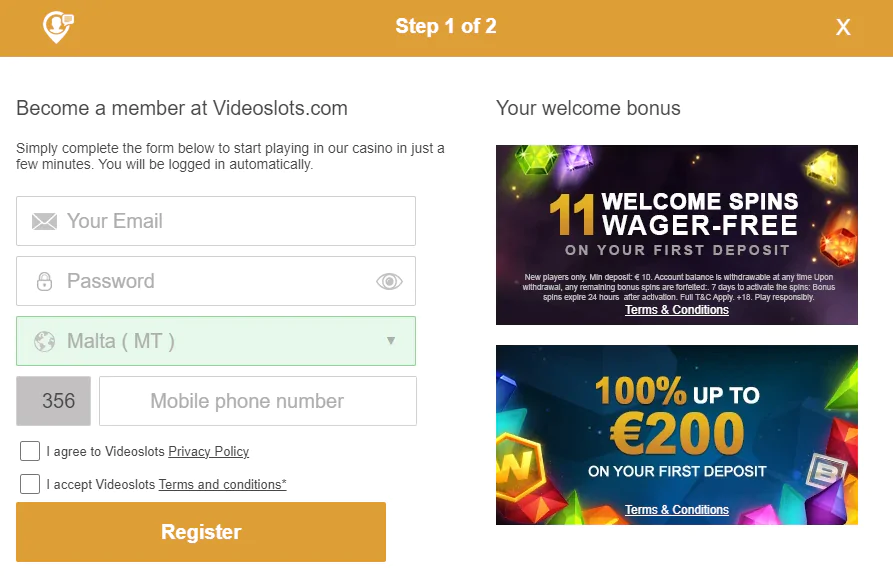 Videoslots casino Registrierung Videoslots casino