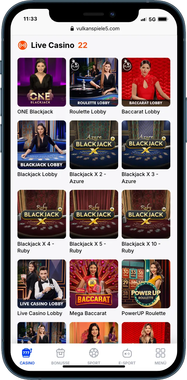 Vulkan Spiele Casino Live