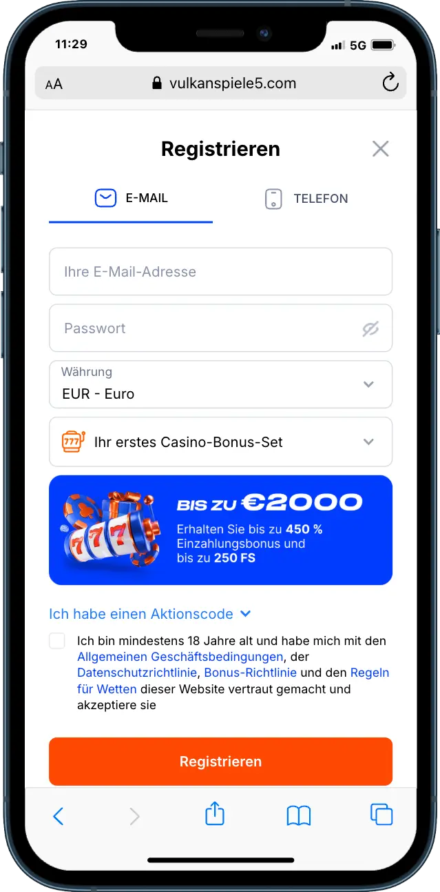 Vulkan Spiele Casino Registrierung