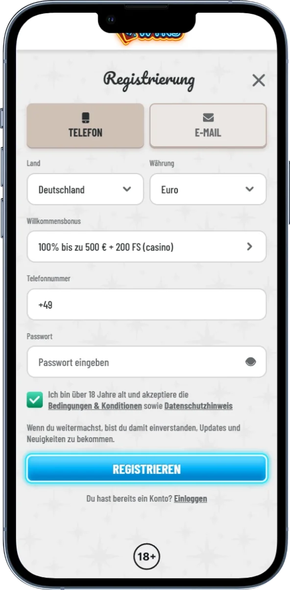 Wyns Casino Registrierung