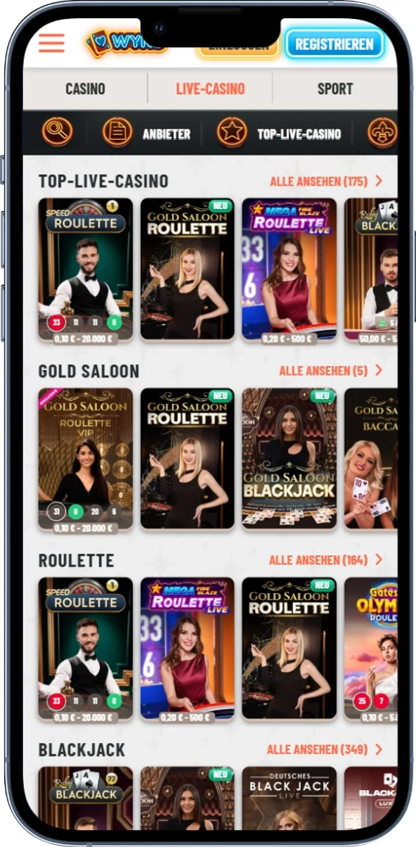 Wyns Live-Casino