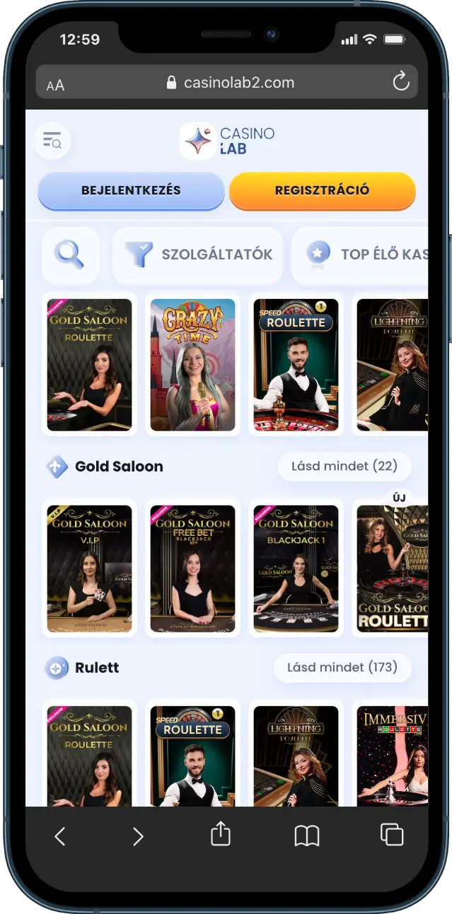 Casinolab Élő kaszinó