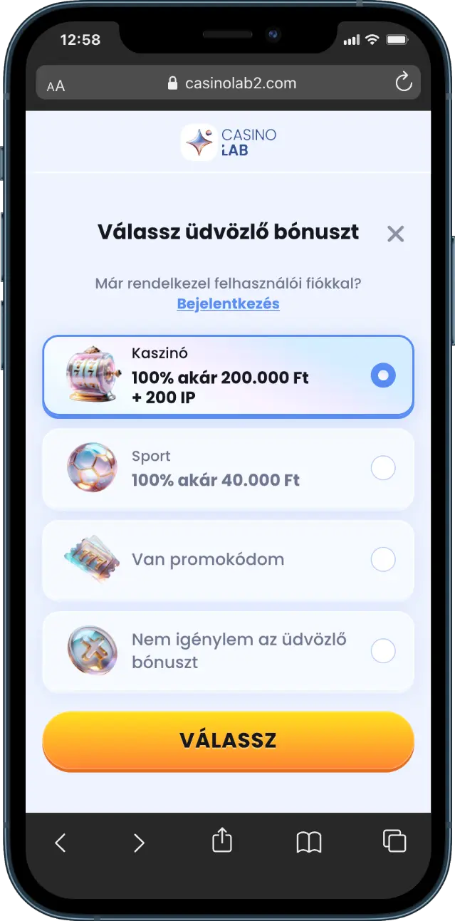 Casinolab regisztráció