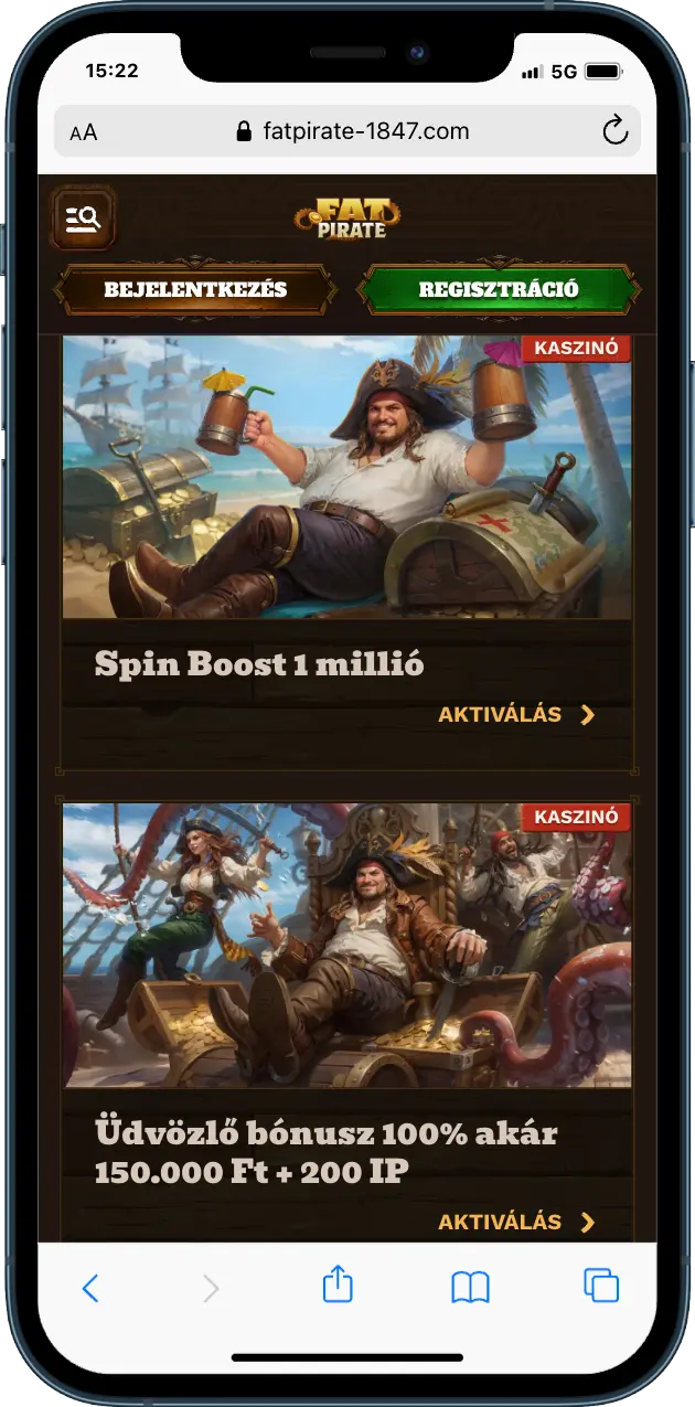 FatPirate Casino bónusz program