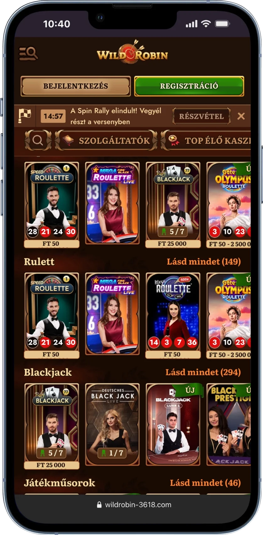 WildRobin Casino Live