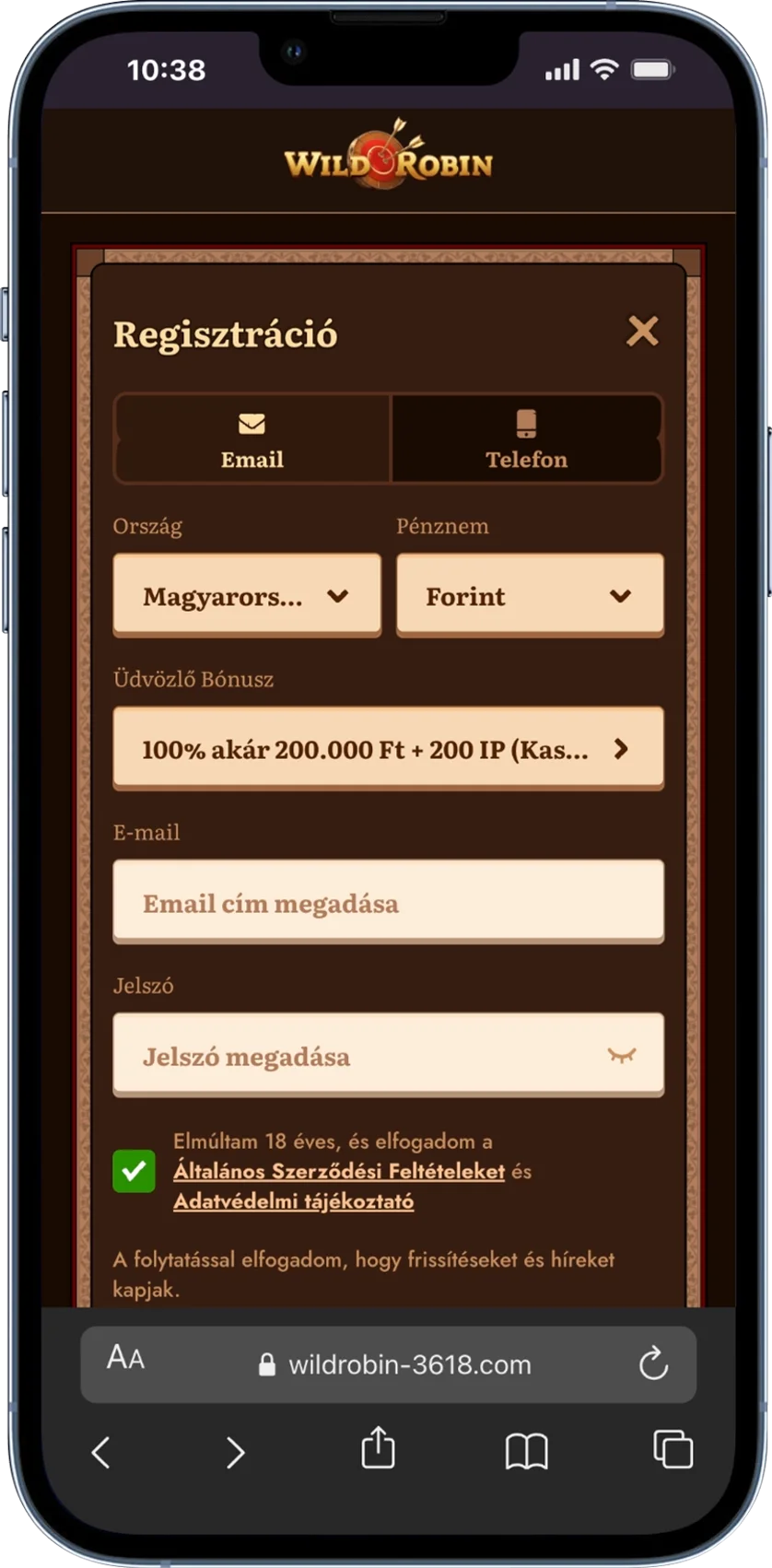 WildRobin Casino Regisztráció