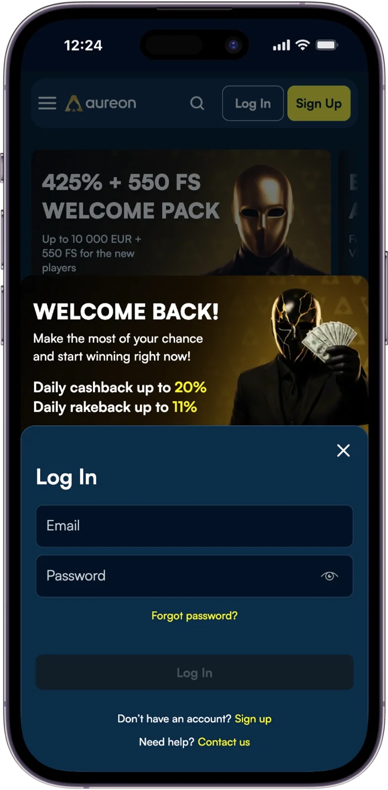 Inloggen bij AureonPlay Casino