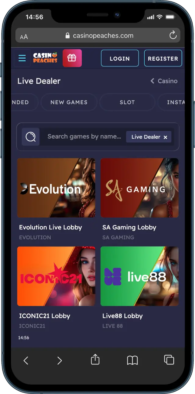 CasinoPeaches Live Casino