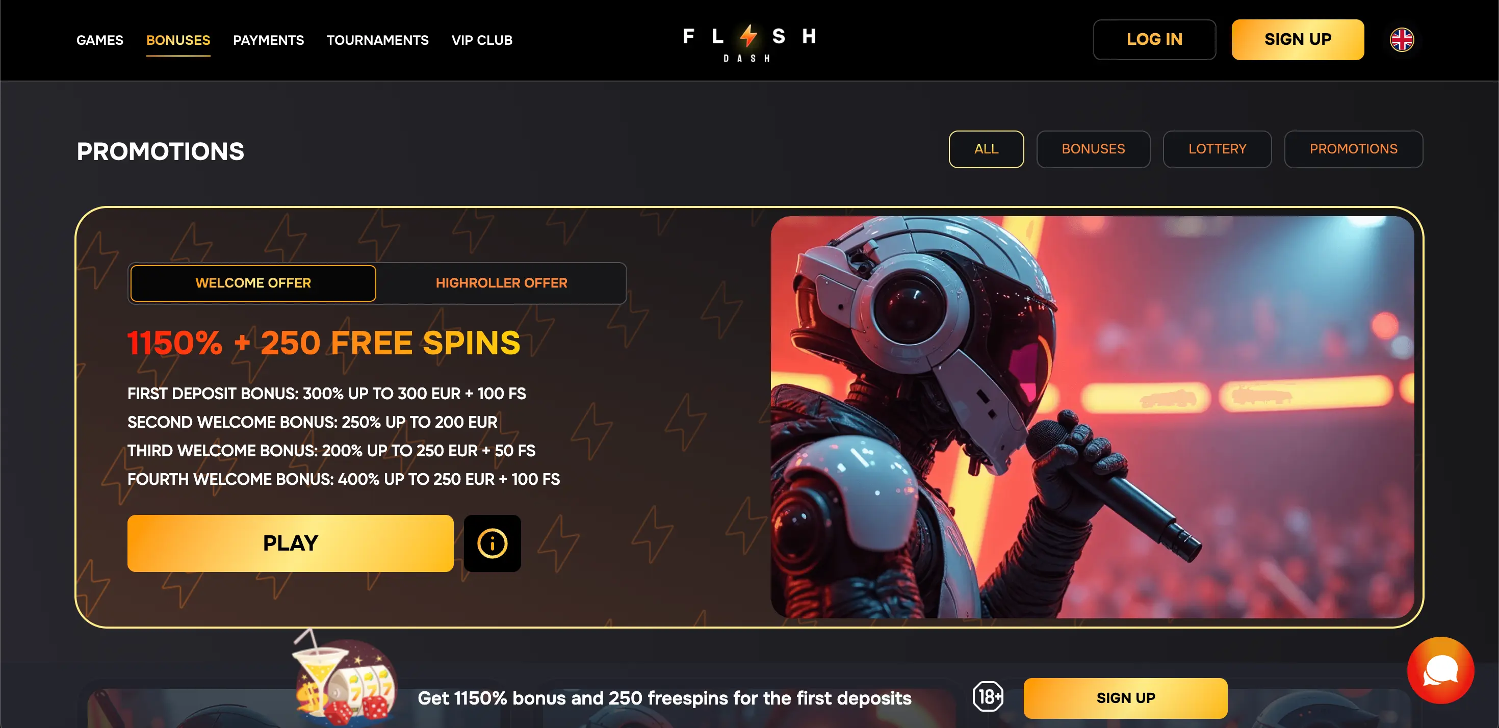 Flash Dash Casino Bonusprogramma