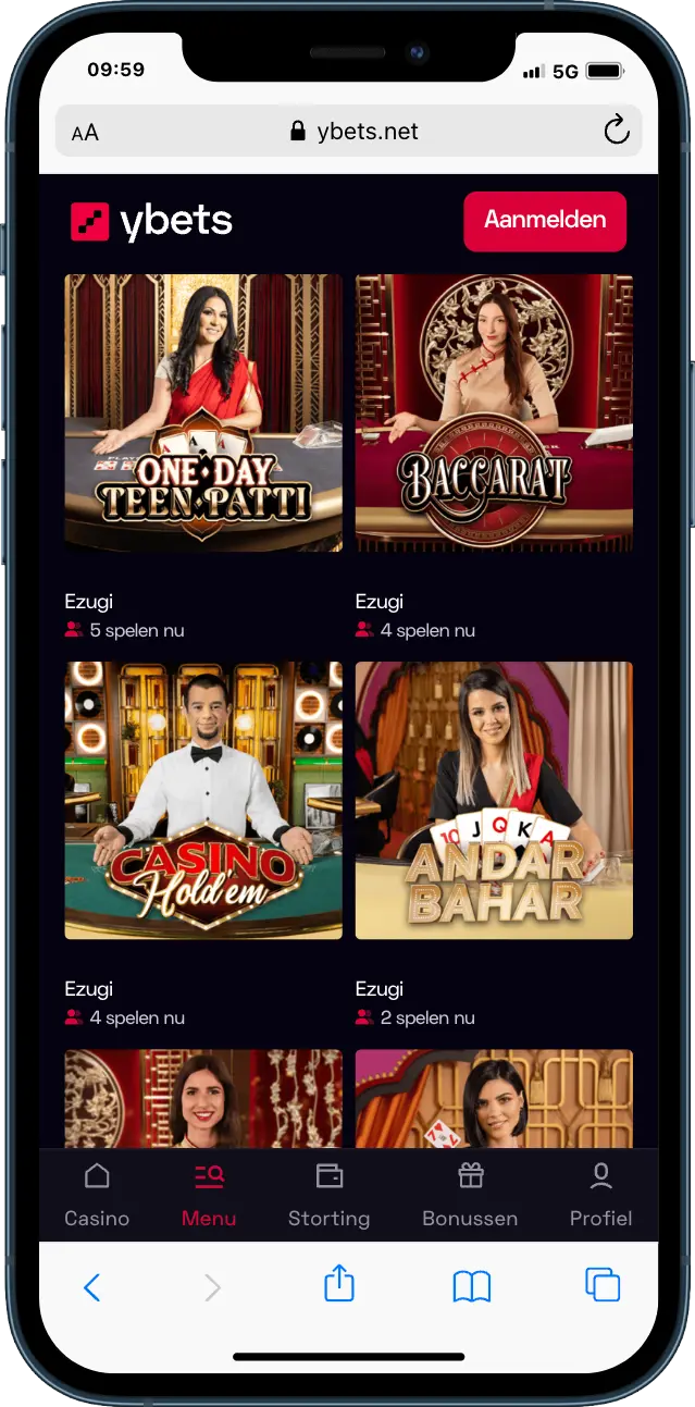 YBets Casino Live Spellen