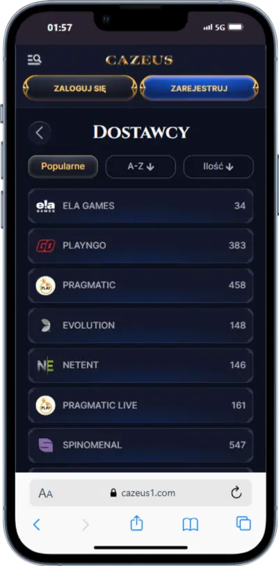 CaZeus Casino Producenci gier CaZeus