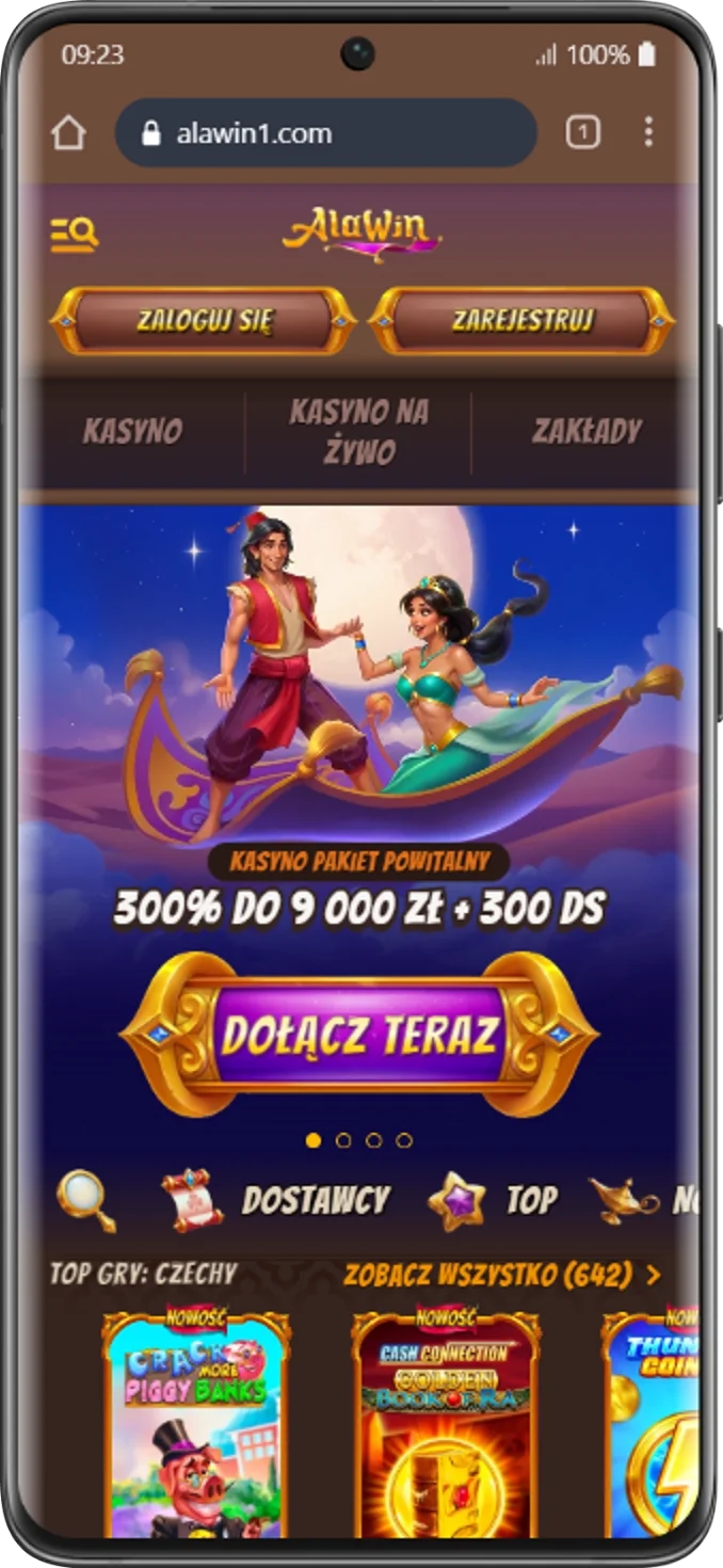 Mobilna wersja kasyna online Alawin