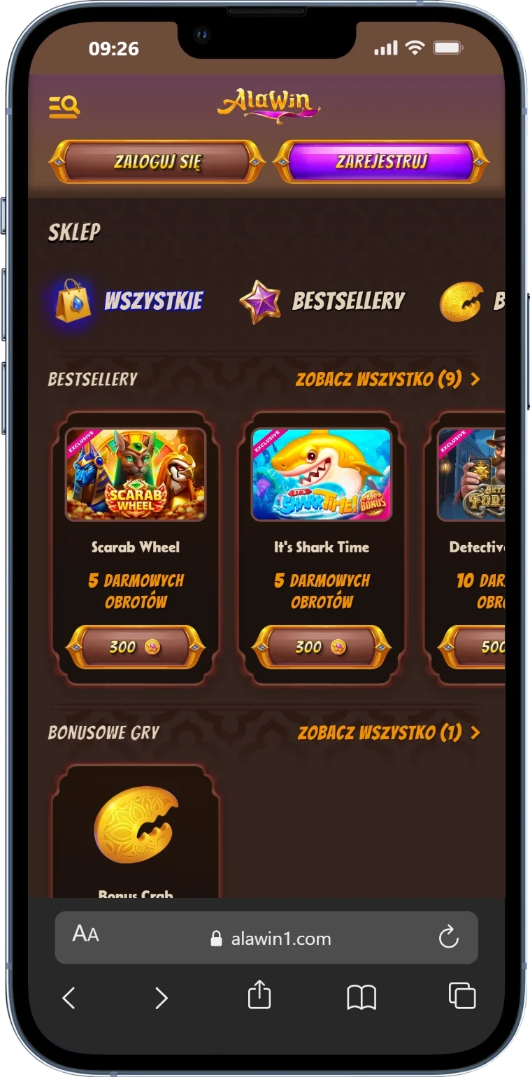 Sklep z bonusami w kasynie online Alawin