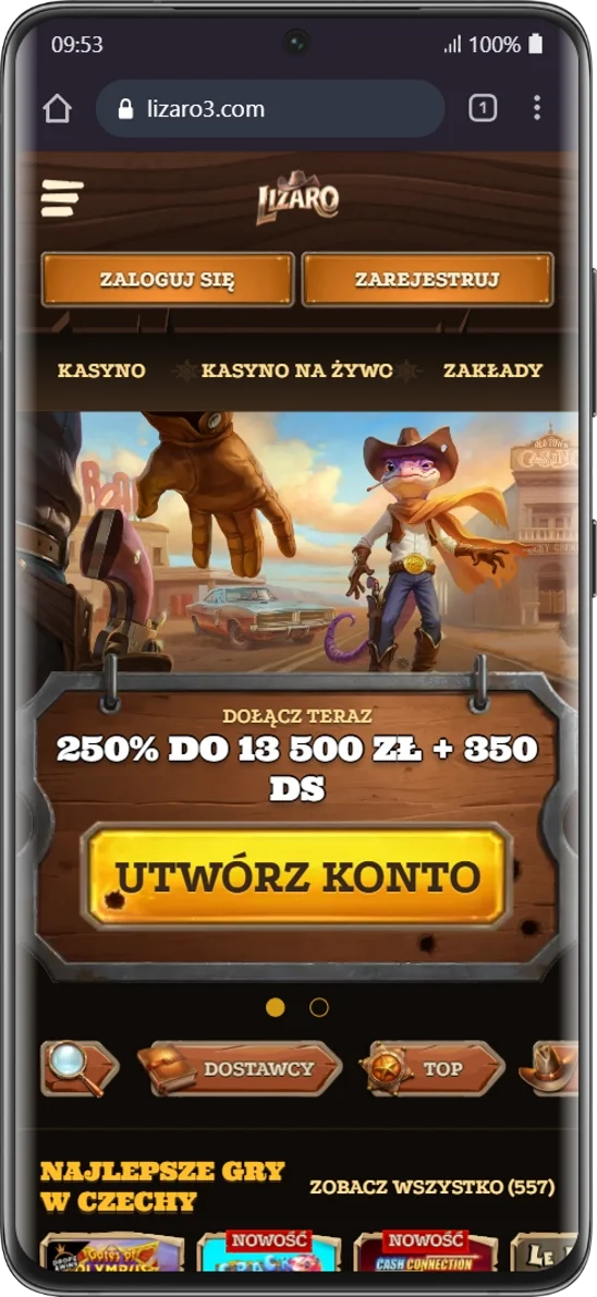 Mobilna wersja kasyna Lizaro