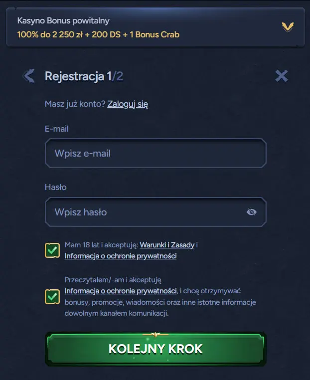 Rejestracja Betwarts