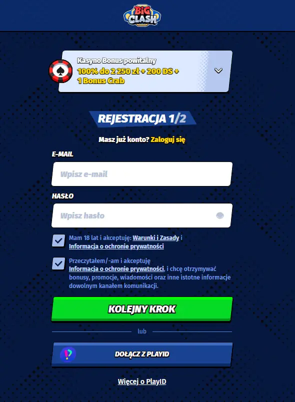 Rejestracja BigClash