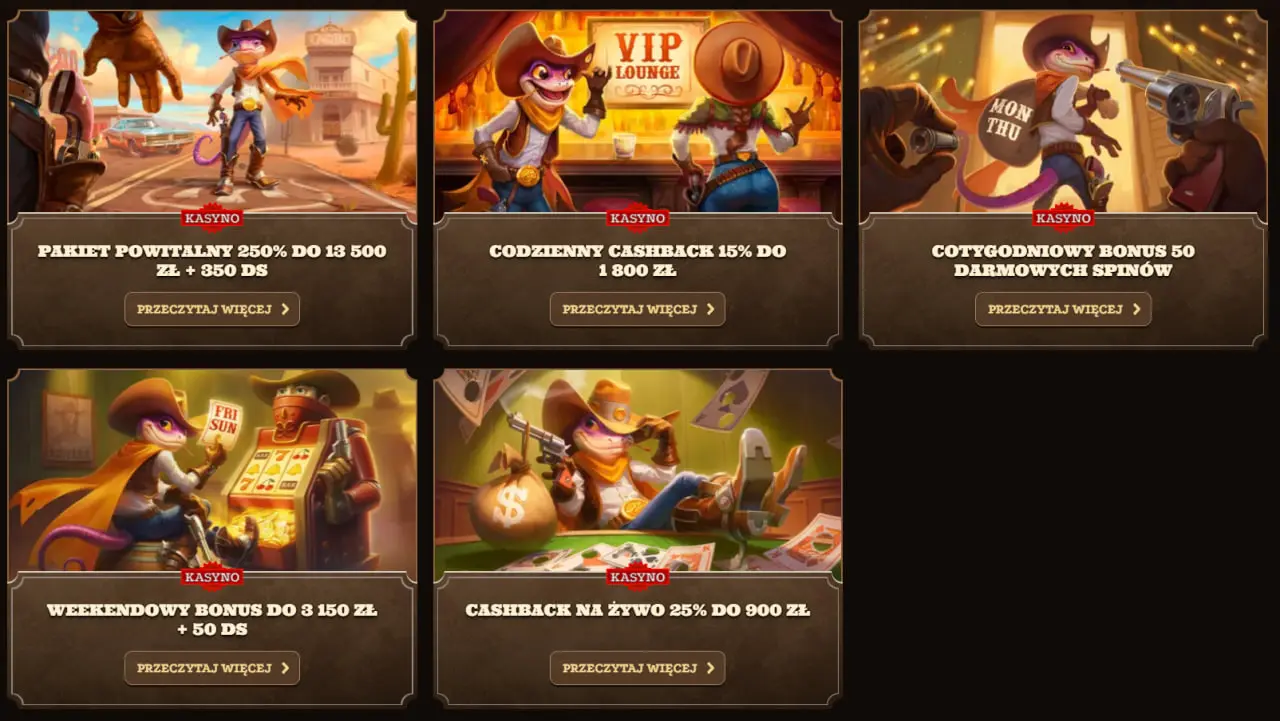 Bonusy w kasynie Lizaro