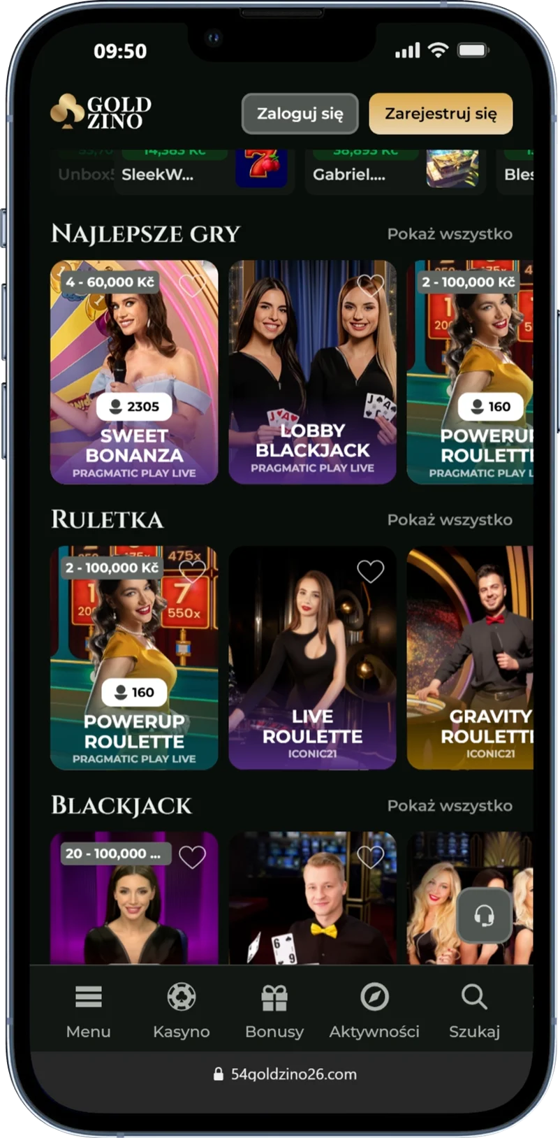 Kasyno na żywo w Goldzino