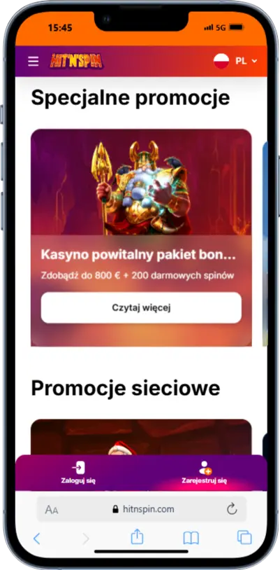Bonusy i promocje Hit'n'Spin Bonusy i promocje kasyna Hit'n'Spin
