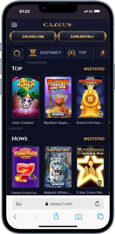 CaZeus Casino Katalog gier CaZeus
