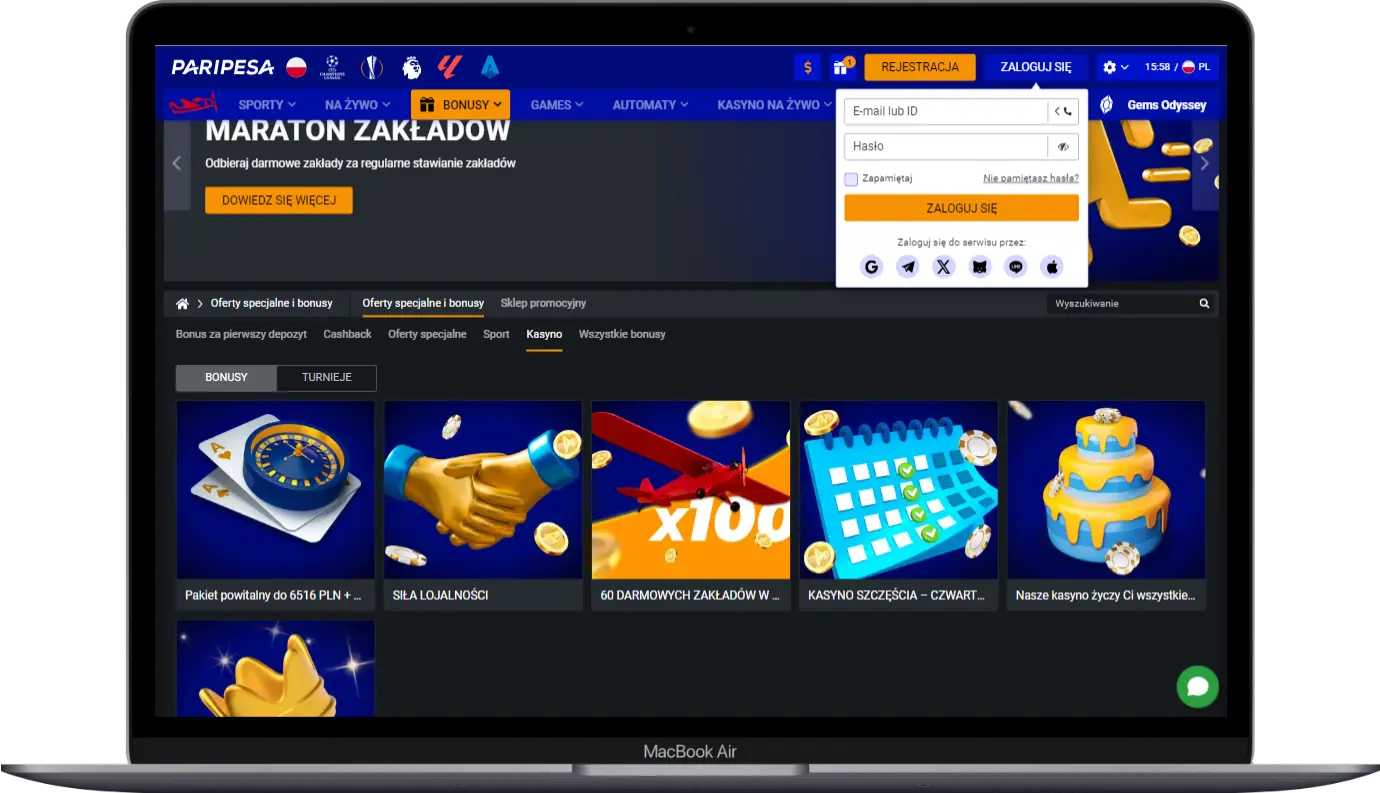 Logowanie w Paripesa Casino Logowanie w Paripesa