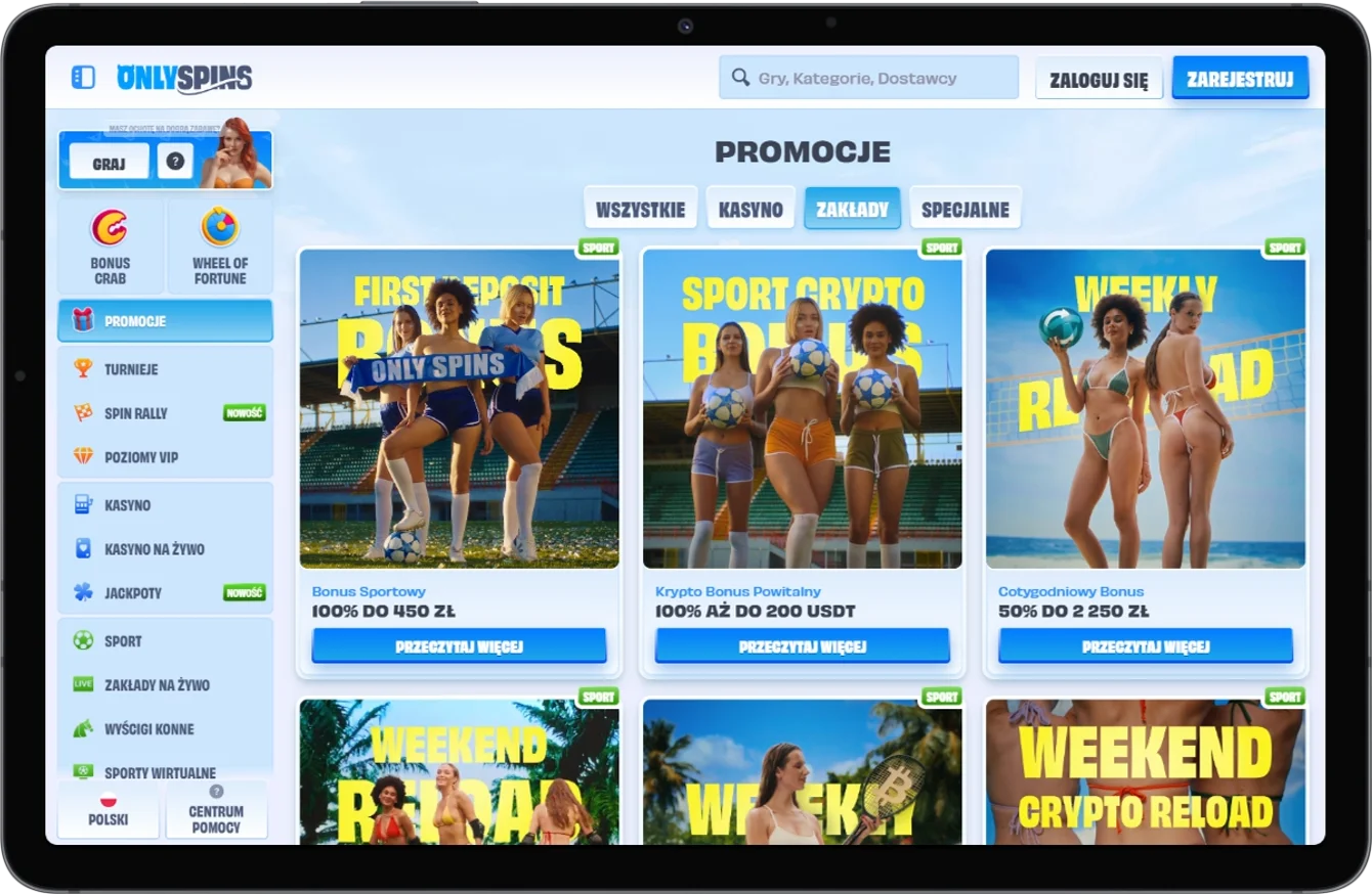 Bonusy sportowe w OnlySpins