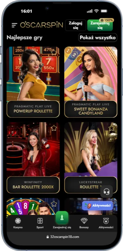 Oscarspin Kasyno na żywo
