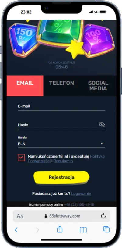 Proces rejestracji SlottyWay Proces rejestracji w SlottyWay