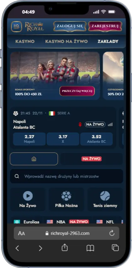 Zakłady sportowe w Rich Royal