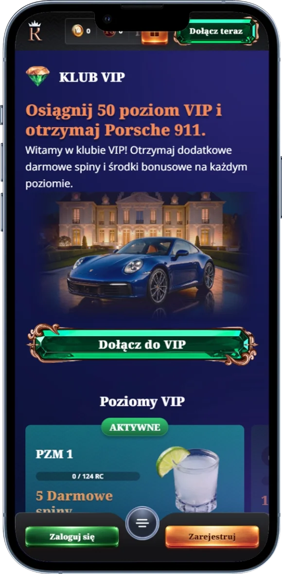 Zrzut ekranu programu lojalnościowego VIP w RoyalXO