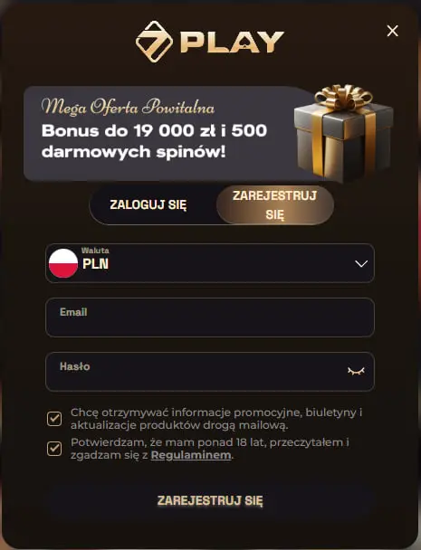 Rejestracja SevenPlay