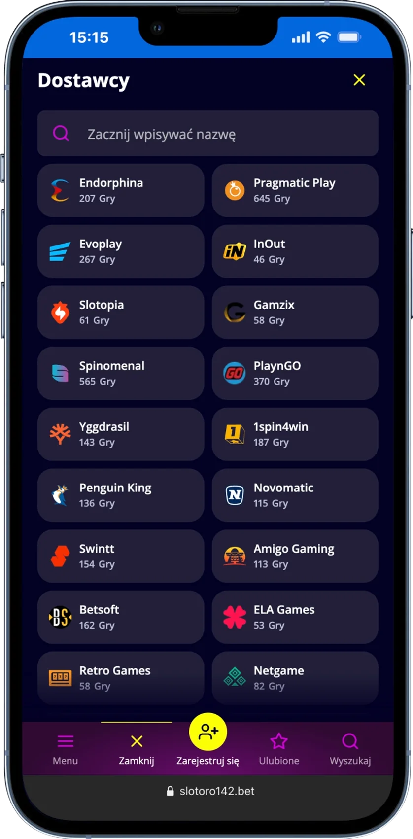 Slotoro - Dostawcy Gier