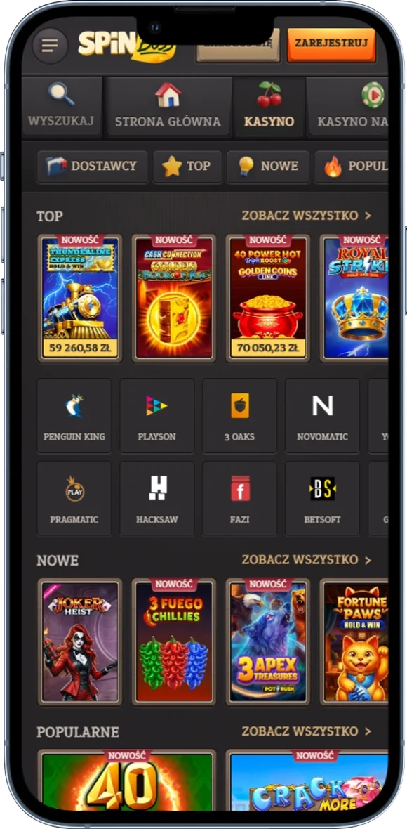 Gry online w SpinBoss Casino