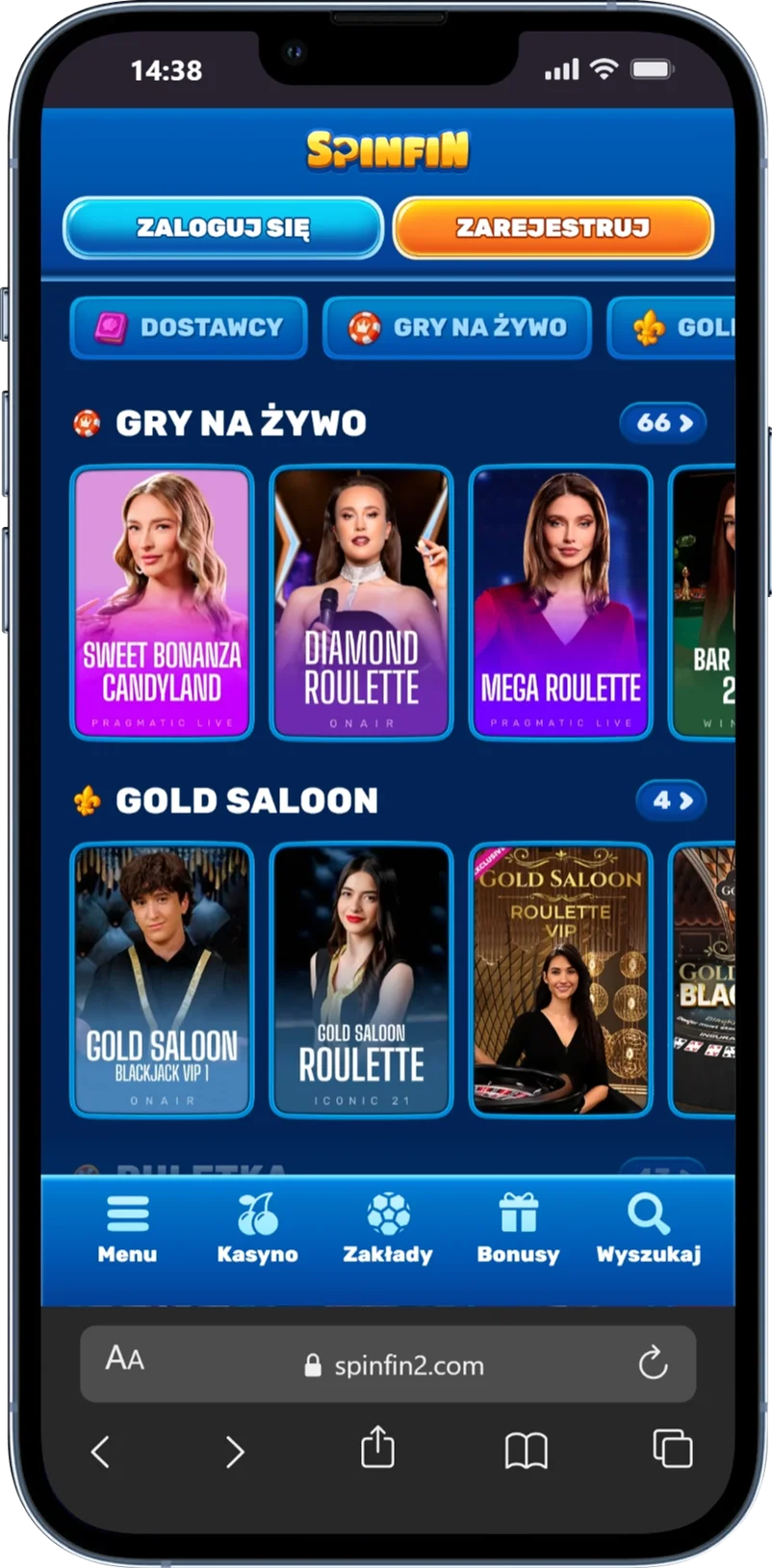 Spinfin Kasyno na żywo