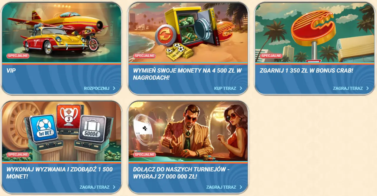 Specjalne bonusy w Vegasino