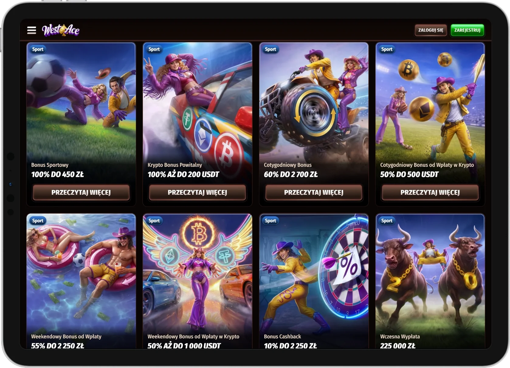 Bonusy sportowe w kasynie WestAce