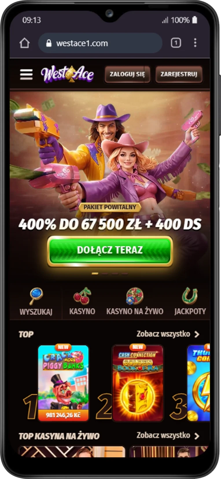 WestAce Wersja mobilna