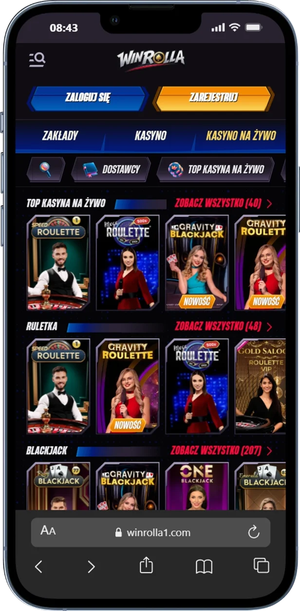 Kasyno na żywo w WinRolla