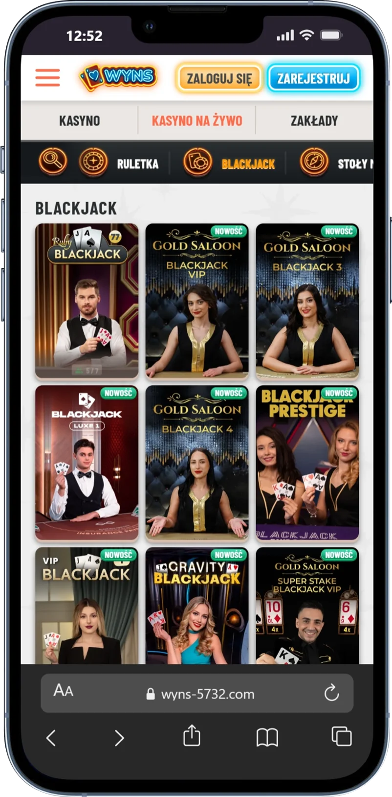 Blackjack w Wyns