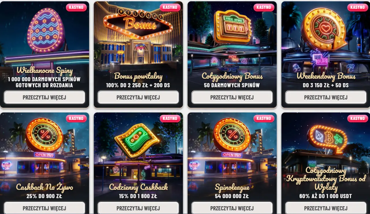 Bonusy w kasynie Wyns