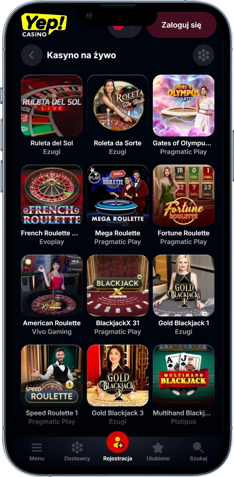 Kasyno Na Żywo w Yep Casino