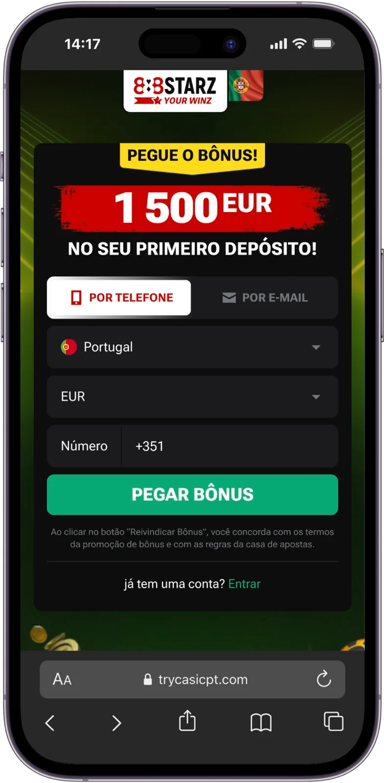 888 Starz — Bónus sem depósito