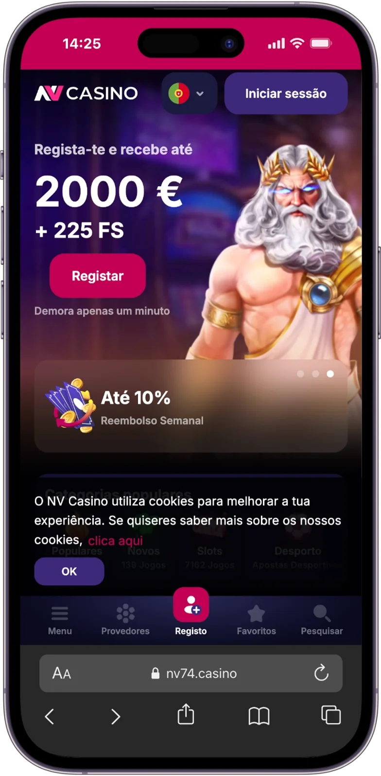 NV Casino — Bónus sem depósito