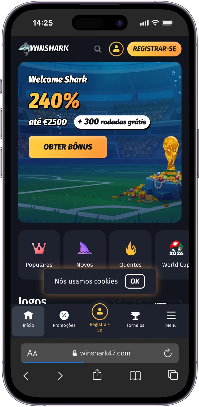Winshark — Bónus sem depósito