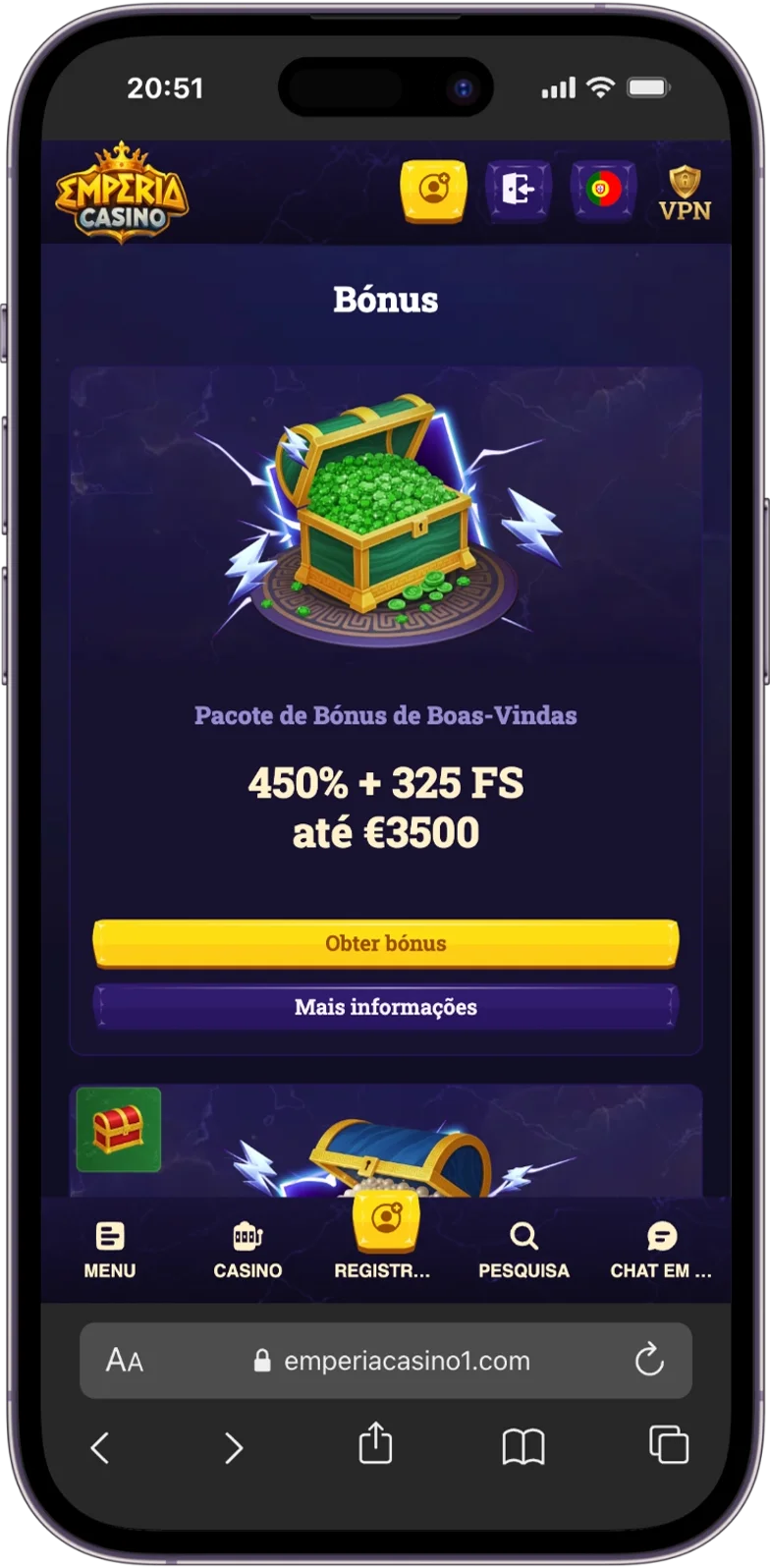 Ofertas de bónus do Emperia Casino