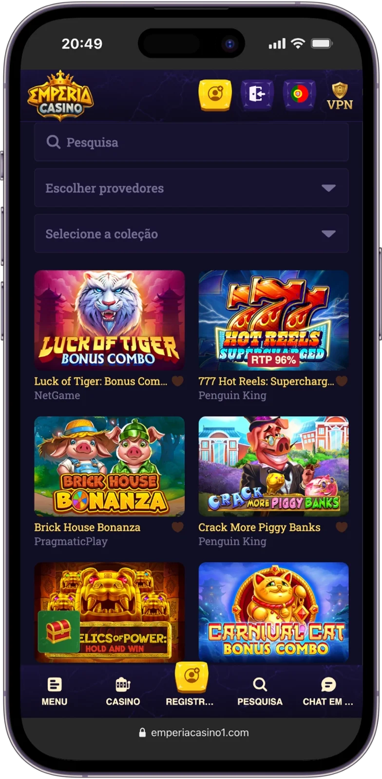 Jogos com Jackpot do Emperia Casino