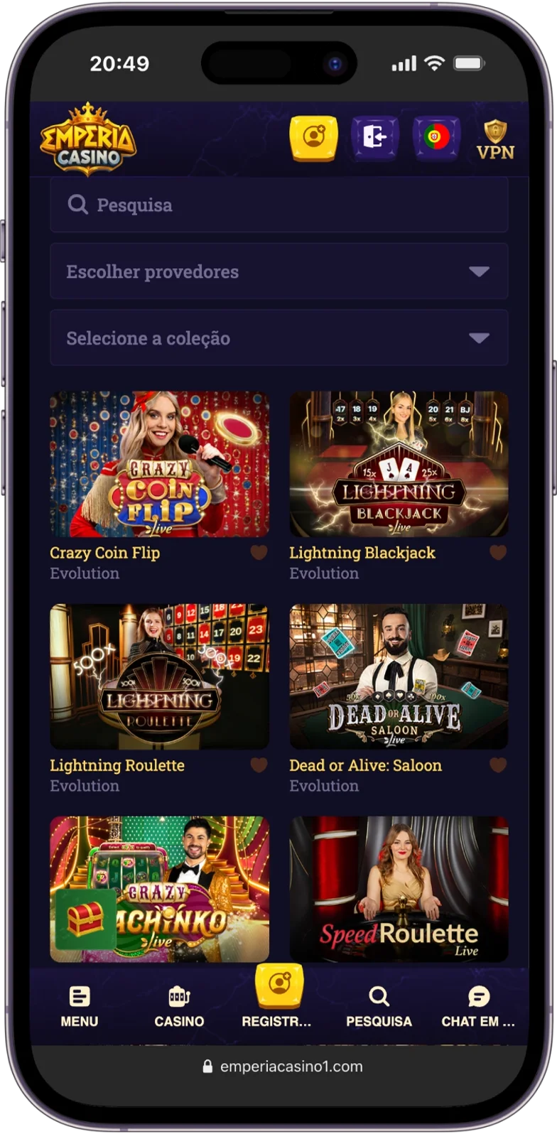 Live Casino do Emperia Casino