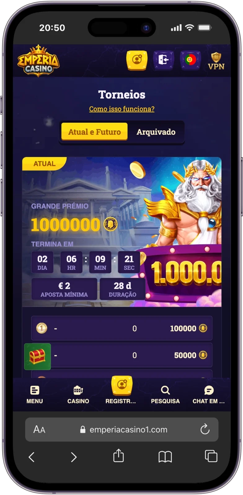 Torneios de Fidelidade do Emperia Casino