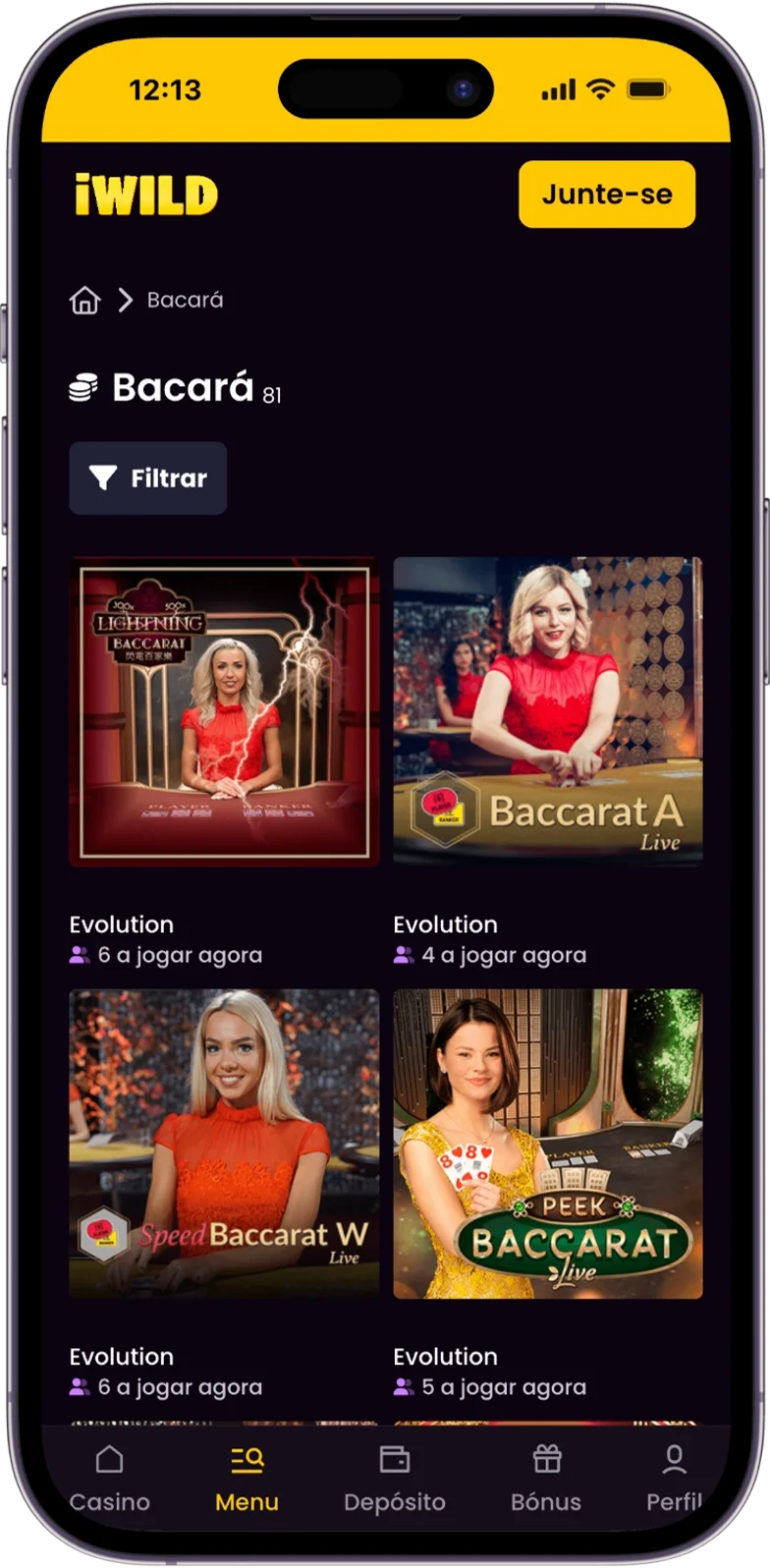 Bacará do iWild Casino