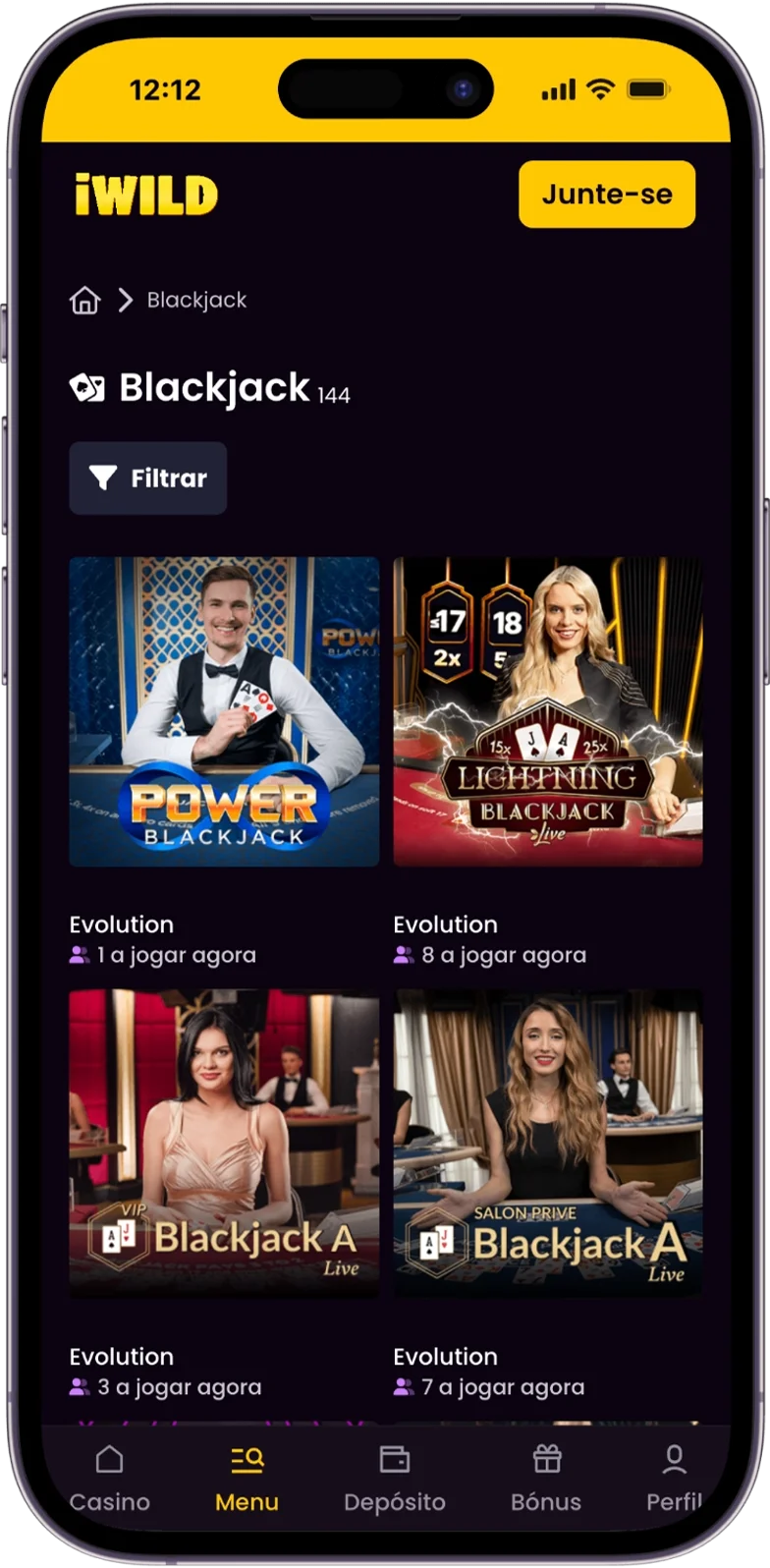 Blackjack do iWild Casino